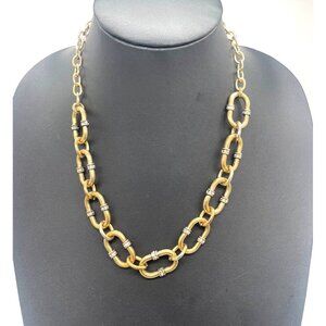 NY&Co Pave Rhinestone Chunky Chain Necklace Gold Tone Adjustable 21 to 24 Inches